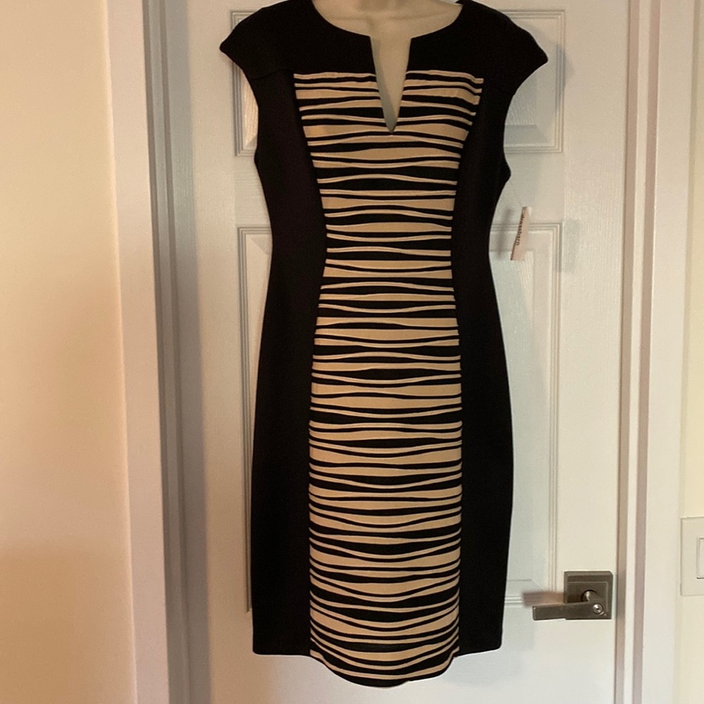 Sharp Black and Tan dress. Size 8. NWT.